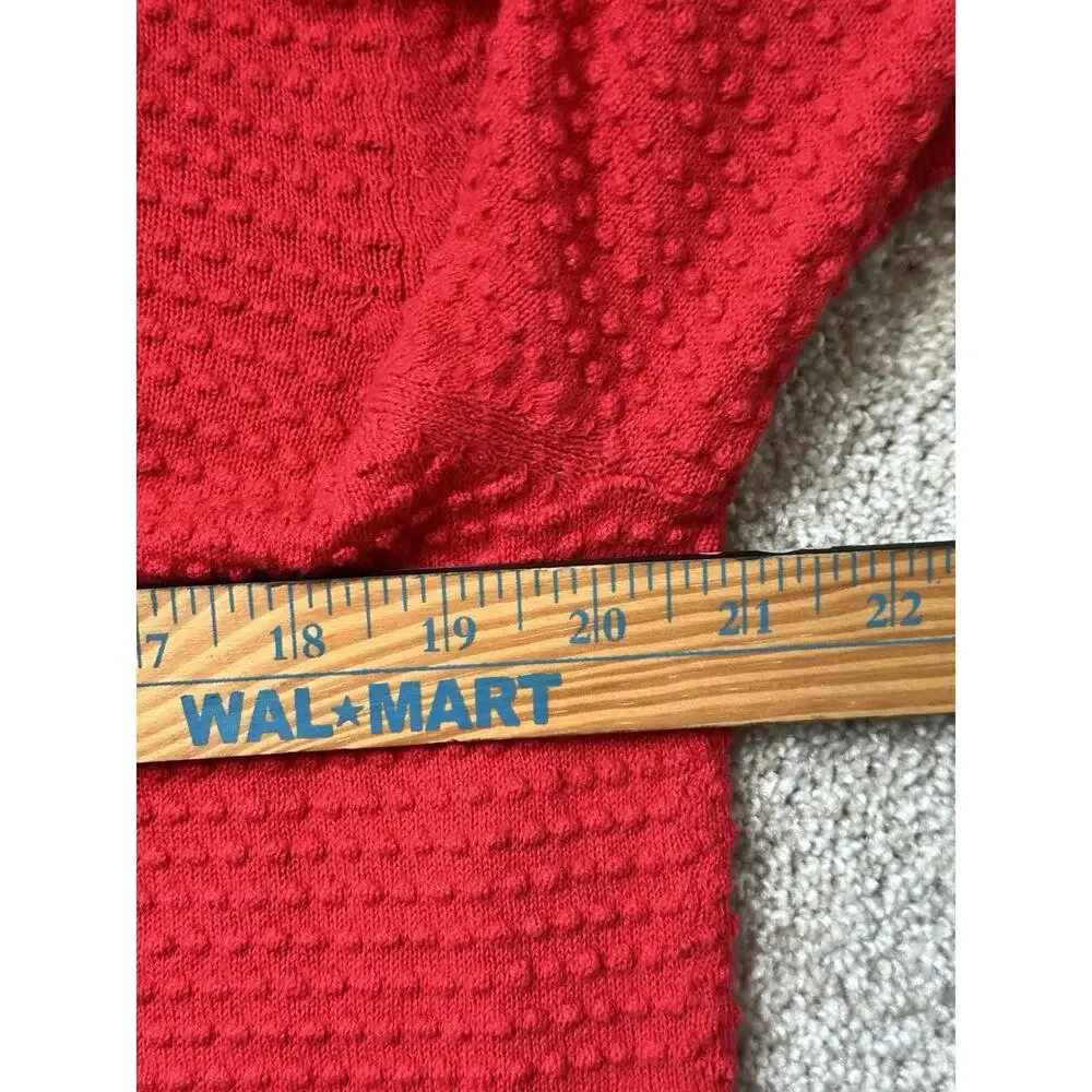 Draper James RSVP Red Textured VNeck Long Sleeve Button Cotton Blend Cardigan XL